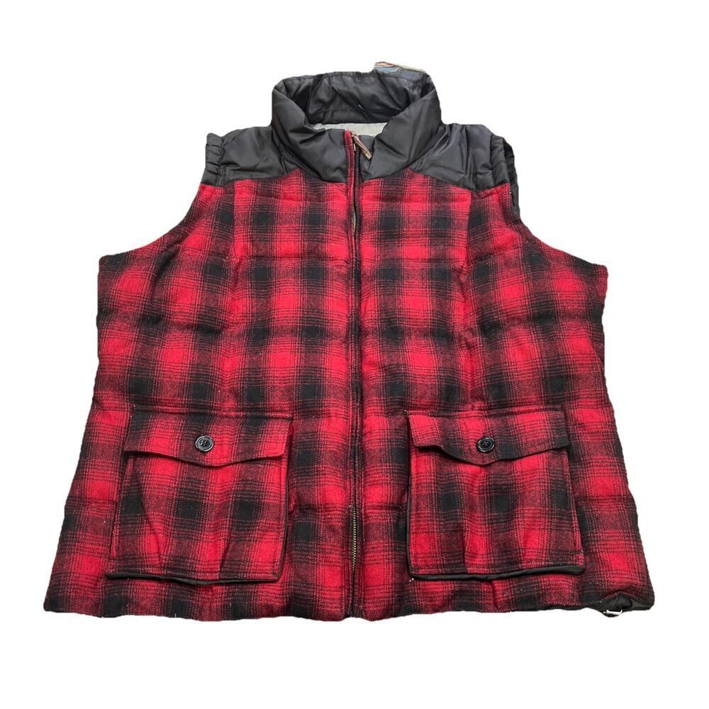 Bob Timberlake Wool Blend Goose Down Buffalo Plaid Puffer Vest Womens 2X